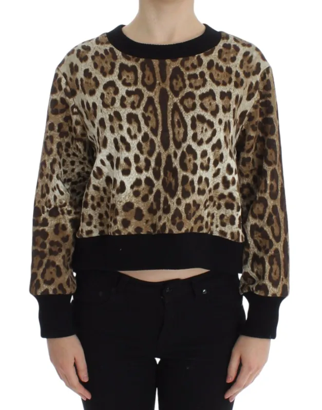 Elegant Leopard Print Short Sweater Top sold by Louxly