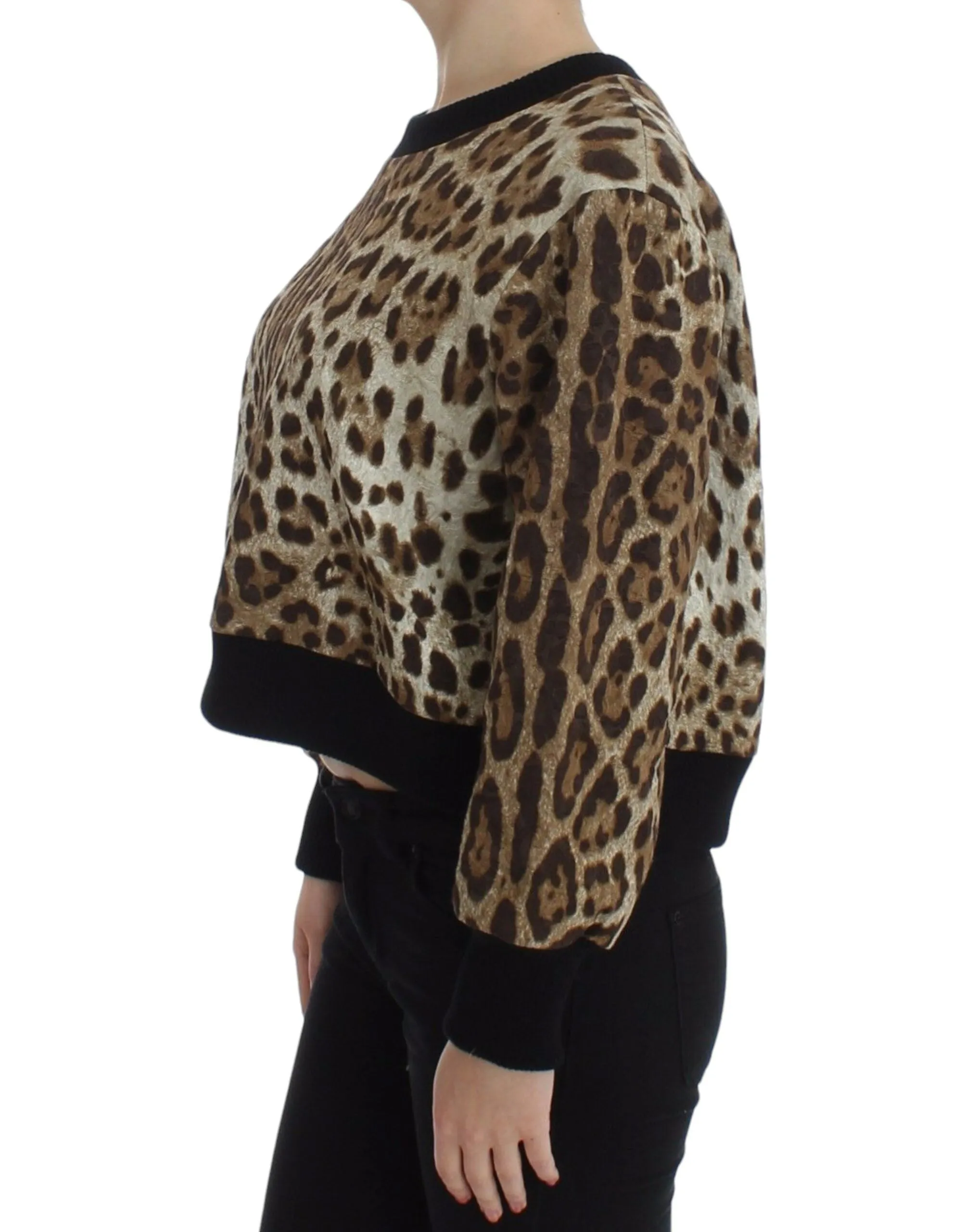 Elegant Leopard Print Short Sweater Top sold by Louxly product image thumbnail 2