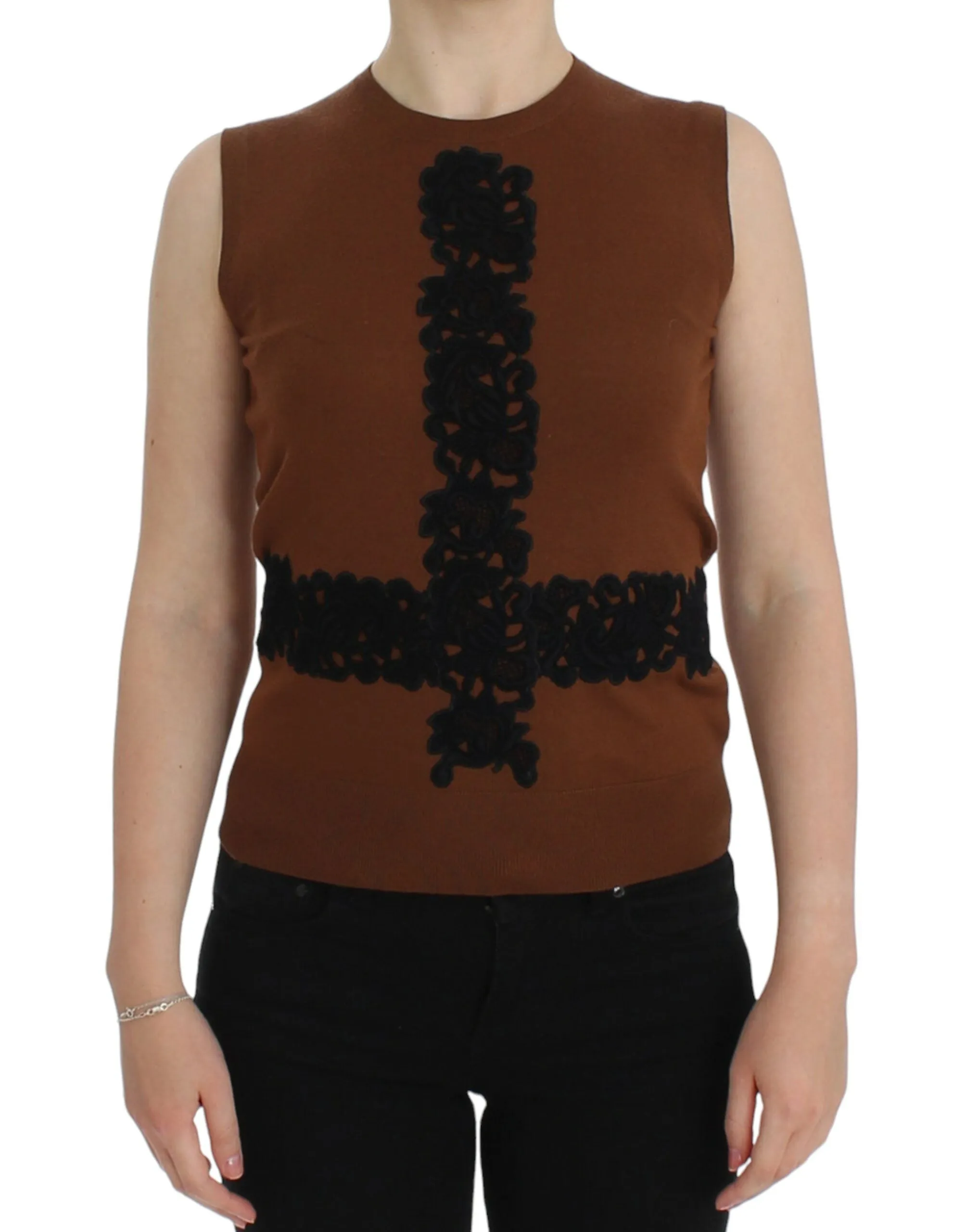 Timeless Wool and Lace Sleeveless Vest sold by Louxly
