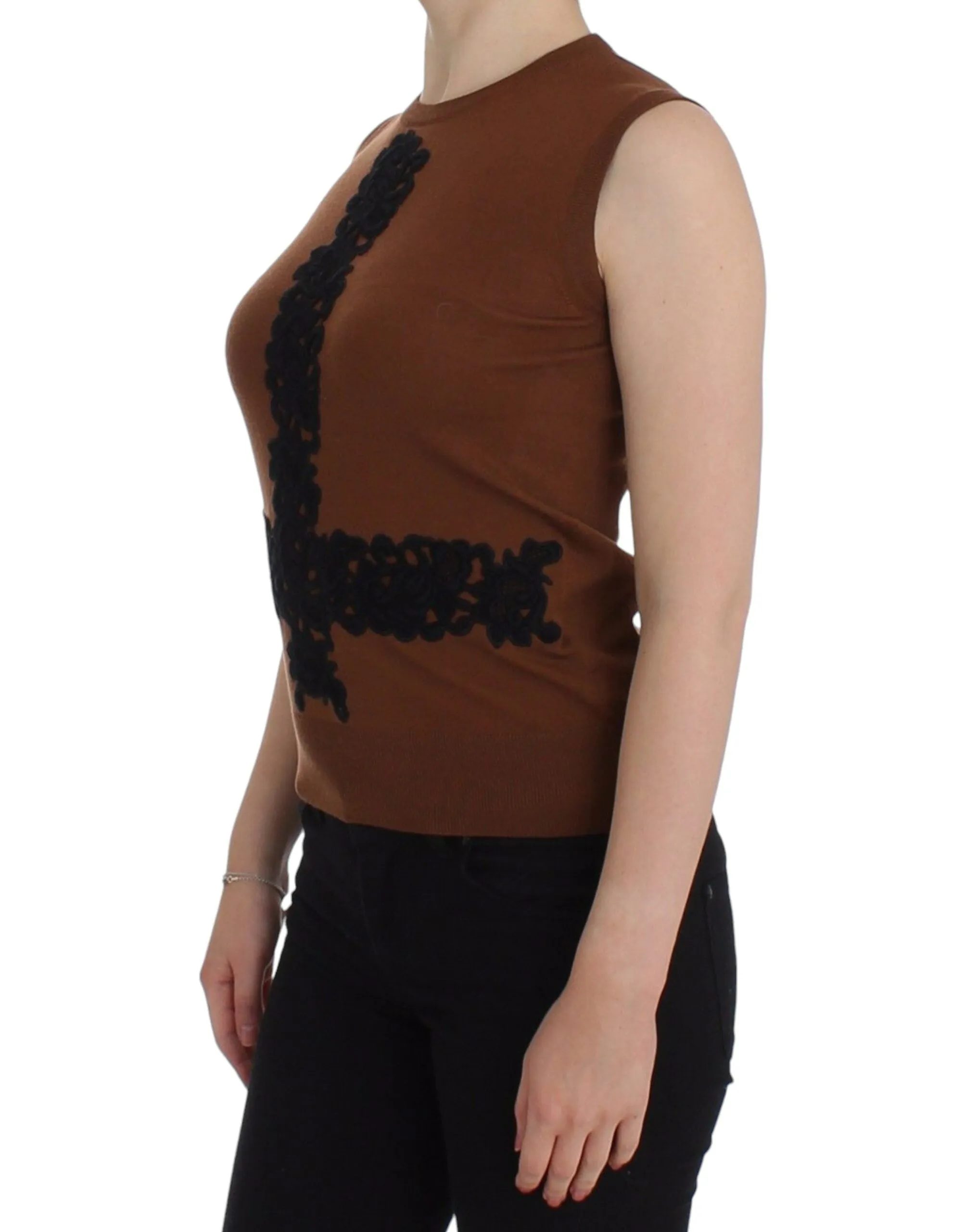 Timeless Wool and Lace Sleeveless Vest sold by Louxly product image thumbnail 2