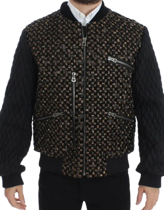 Elegant Black Sequined Designer Jacket sold by Louxly