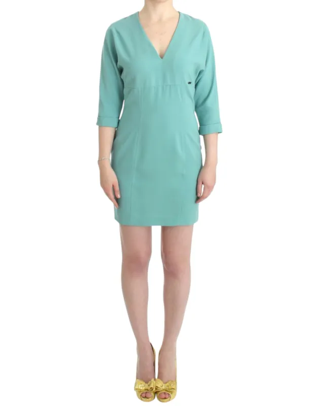 Elegant Green V-Neck Midi Dress sold by Louxly