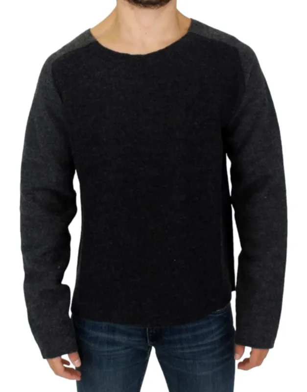 Chic Gray Wool Crewneck Sweater sold by Louxly