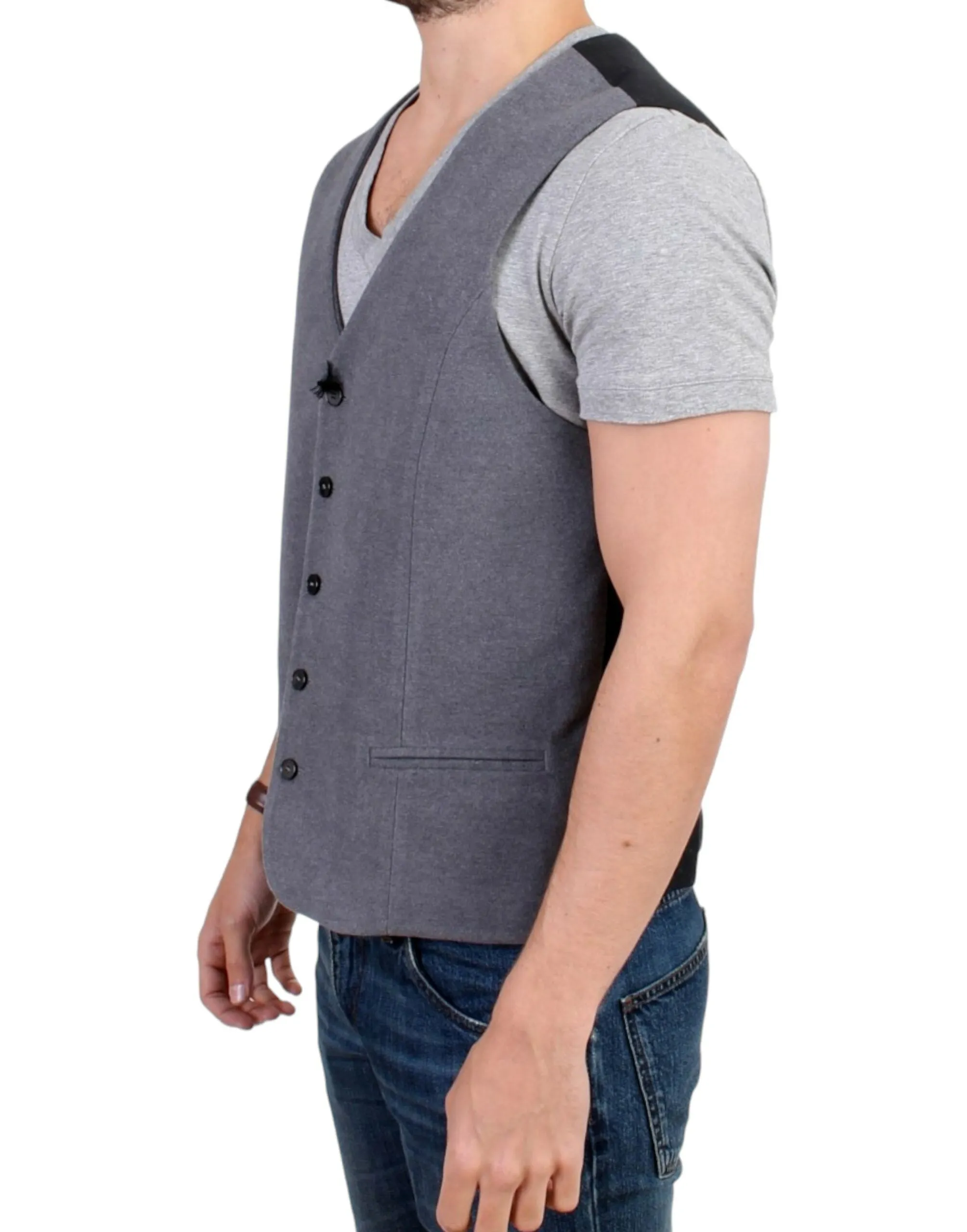 Chic Gray Casual Vest sold by Louxly product image thumbnail 2