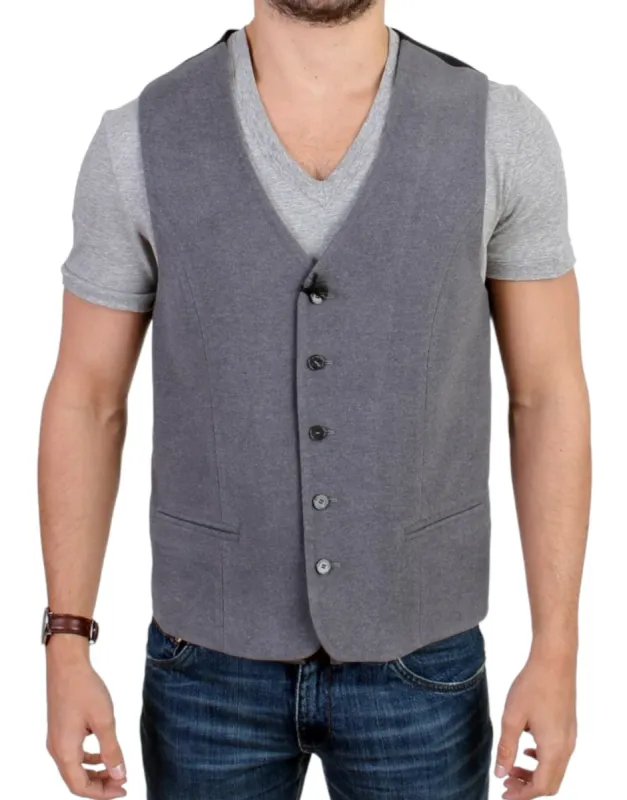 Chic Gray Casual Vest sold by Louxly