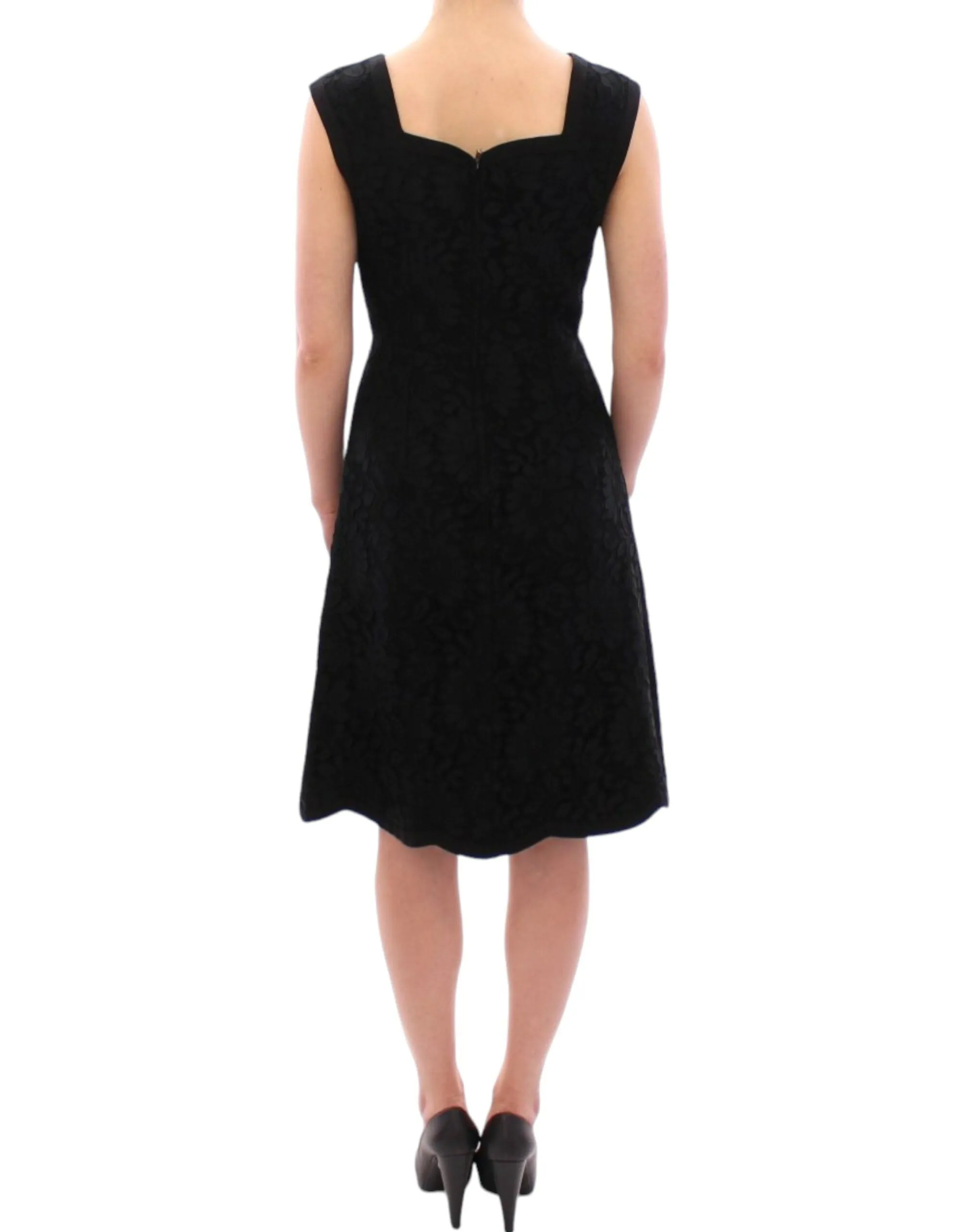 Elegant Black Floral Lace Dress sold by Louxly product image thumbnail 3