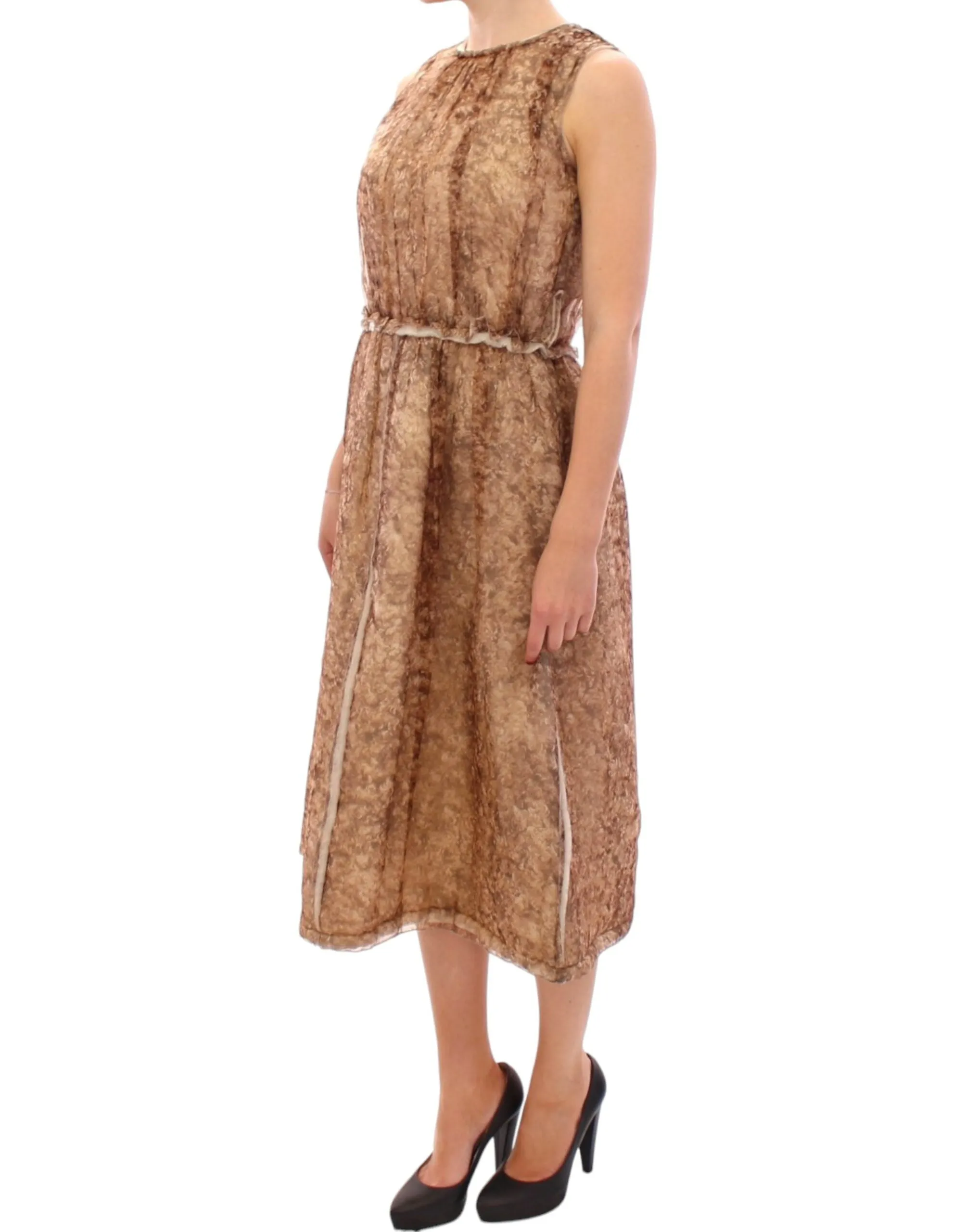 Elegant Silk Sleeveless Knee-Length Dress sold by Louxly product image thumbnail 2