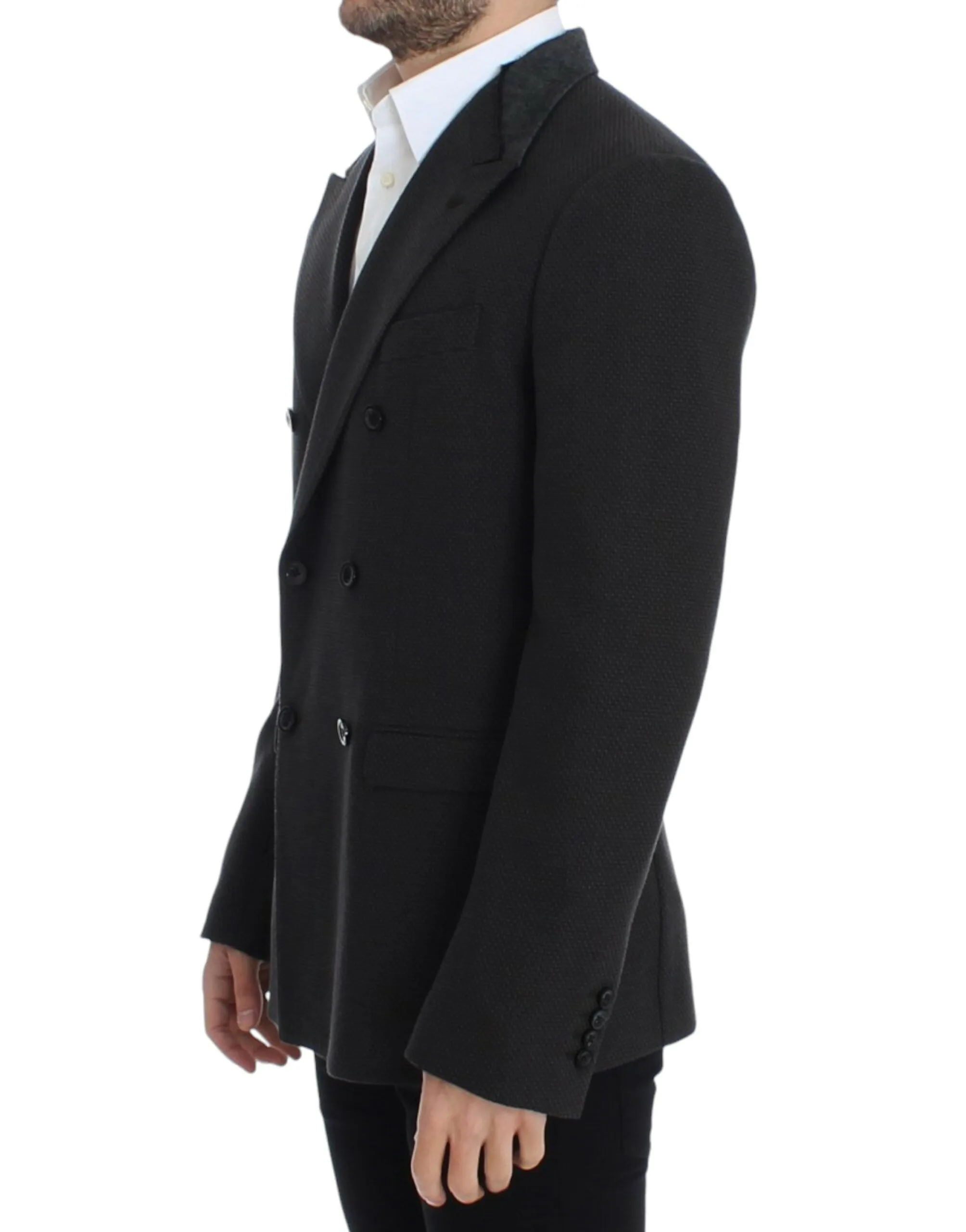 Elegant Slim Fit Double Breasted Blazer sold by Louxly product image thumbnail 2