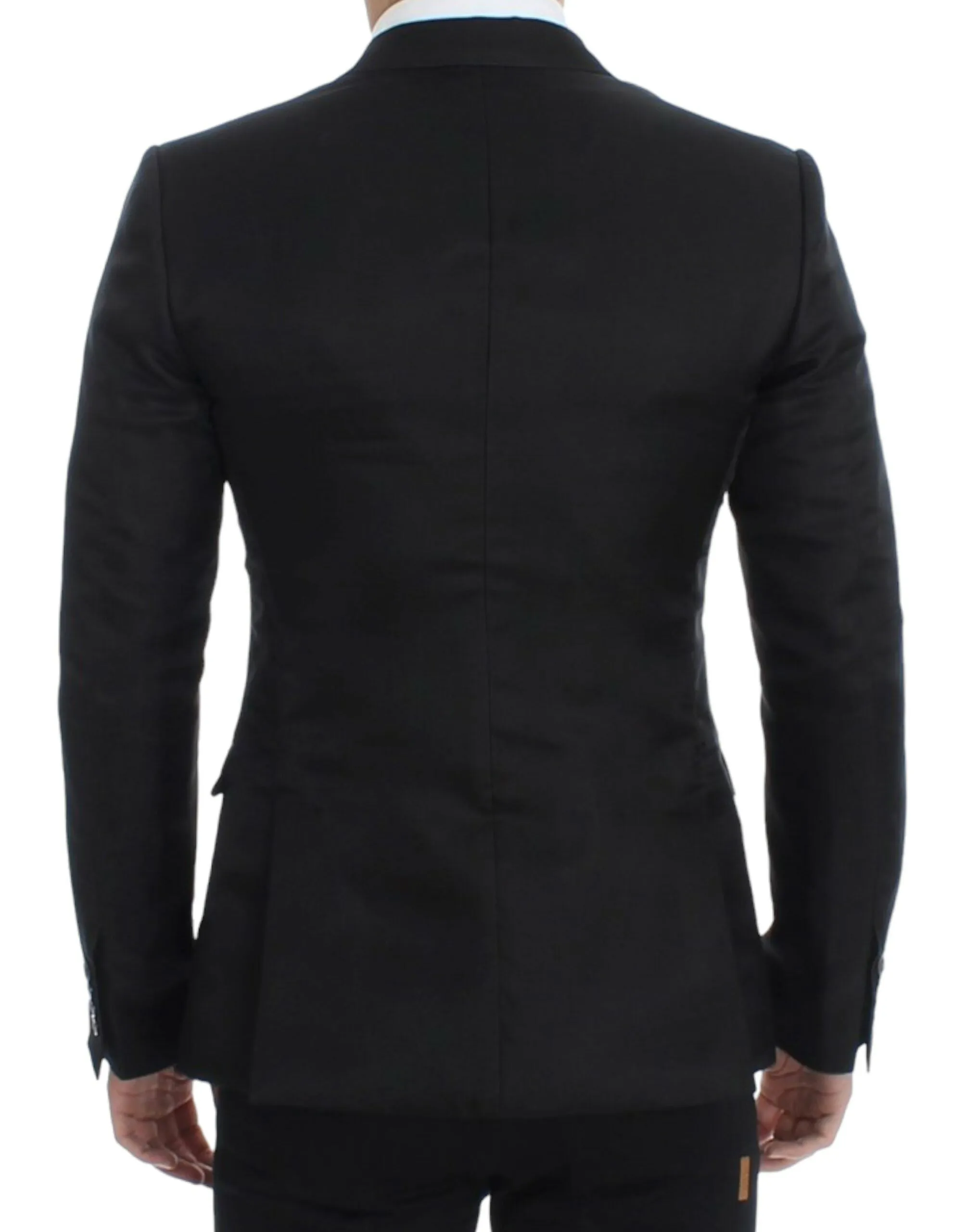Elegant Black Silk Blend Two-Button Blazer sold by Louxly product image thumbnail 3