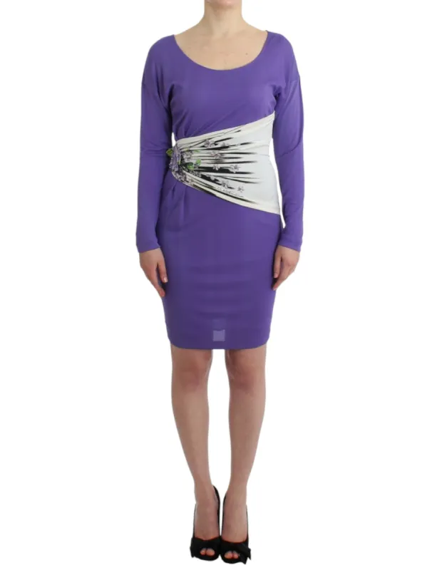 Elegant Purple Floral Jersey Dress sold by Louxly