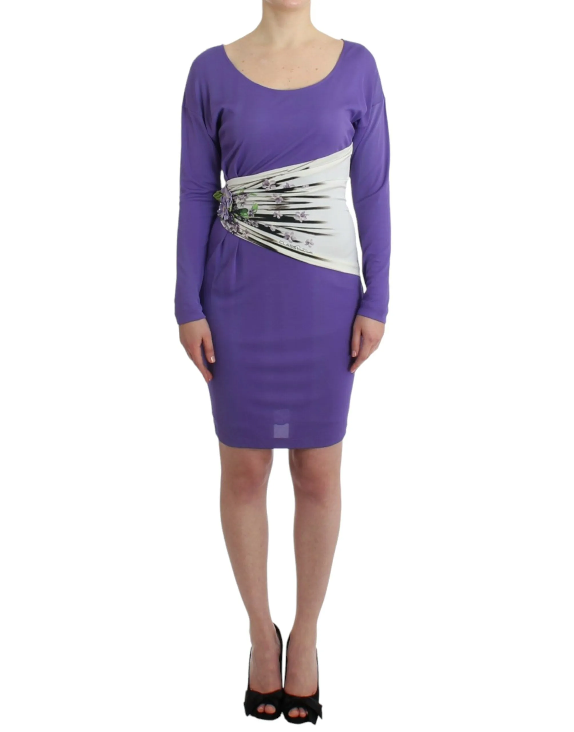 Elegant Purple Floral Jersey Dress sold by Louxly