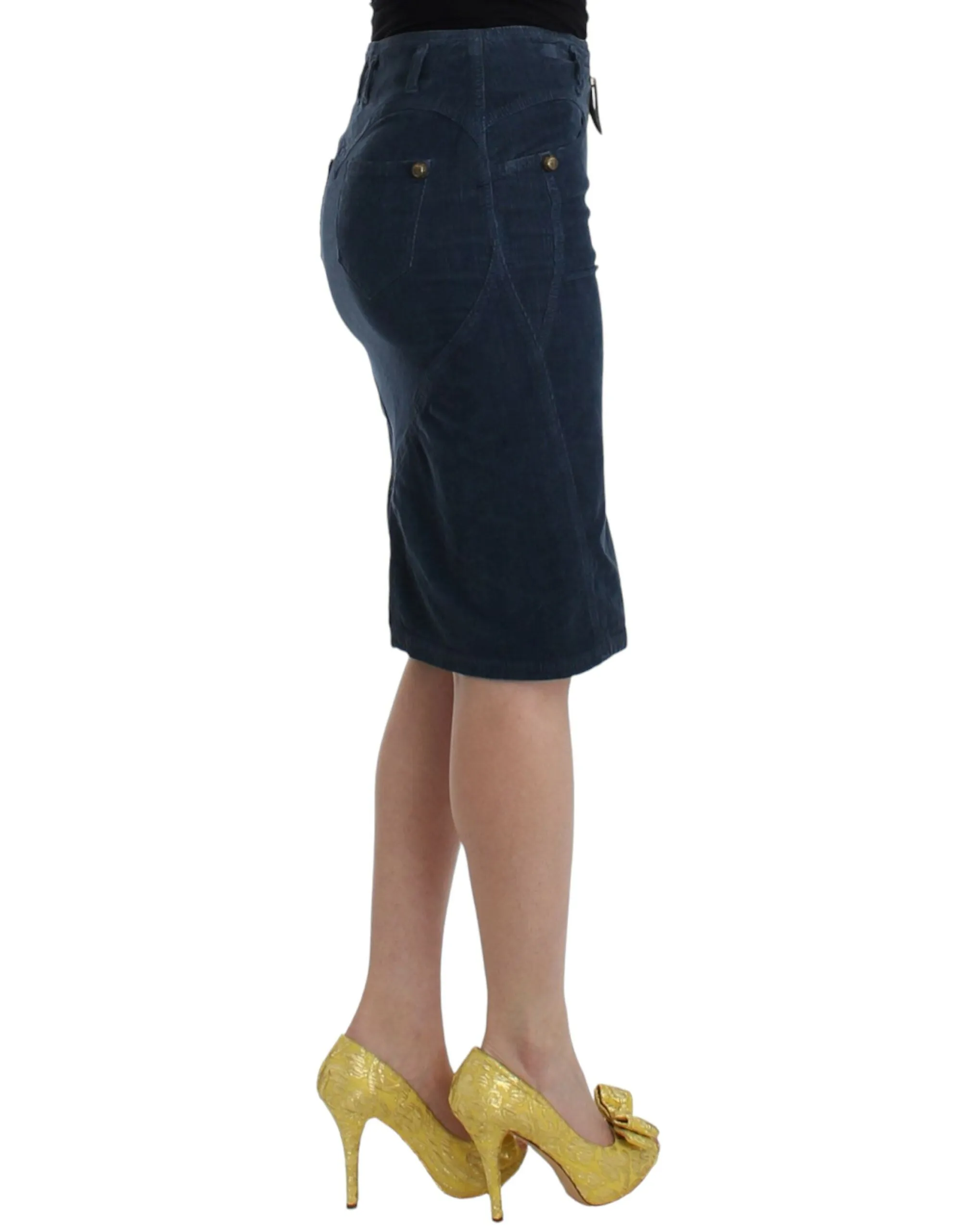 Elegant Blue Pencil Skirt sold by Louxly product image thumbnail 4