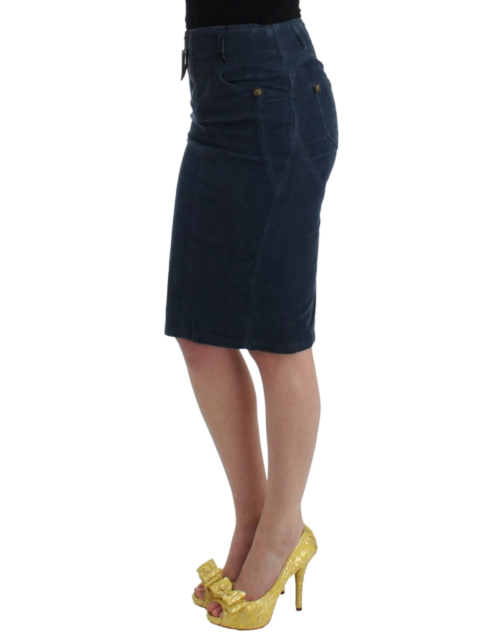 Elegant Blue Pencil Skirt sold by Louxly product image thumbnail 2