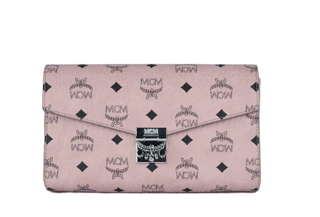 Medium Soft Pink Signature Diamond Logo Leather Clutch Crossbody Handbag sold by Louxly
