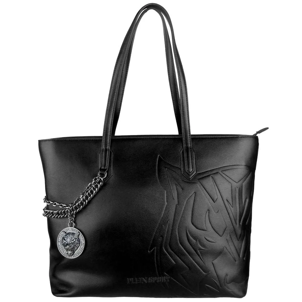 Chic Black Eco-Leather Shopper Tote sold by Louxly