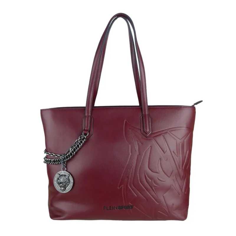 Eco-Leather Chic Burgundy Shopper with Chain Detail sold by Louxly