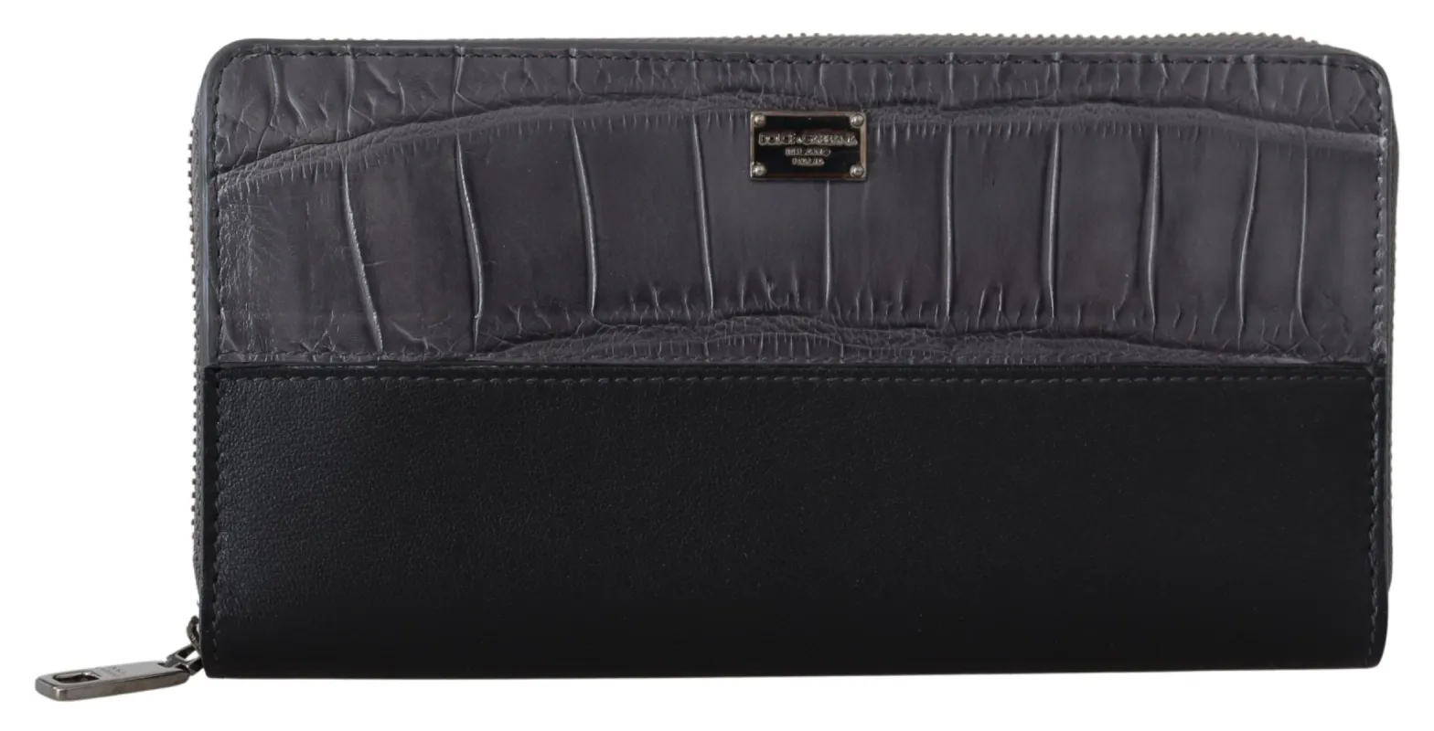 Elegant Textured Leather Zip-Around Wallet sold by Louxly
