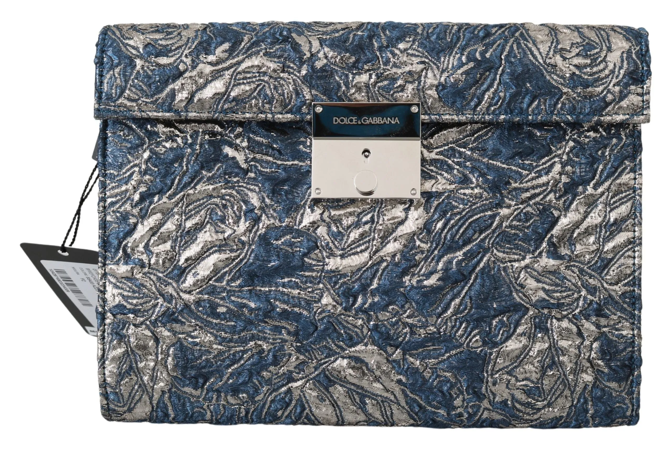 Elegant Blue Croc-Print Briefcase Clutch sold by Louxly