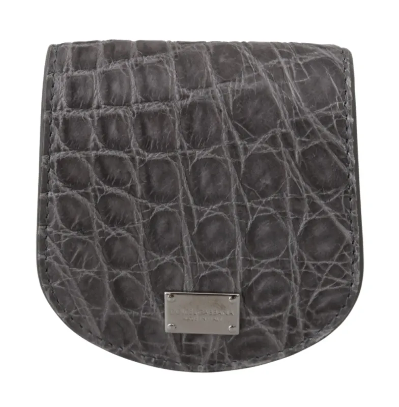 Exotic Gray Leather Condom Case Wallet sold by Louxly