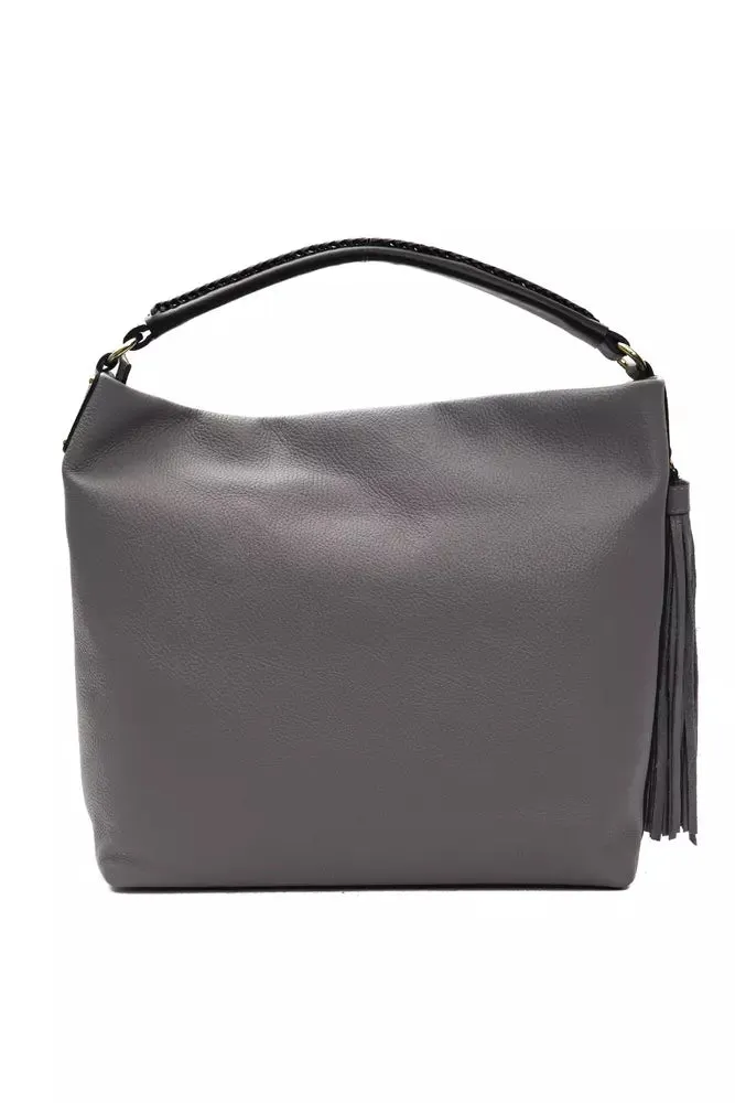 Chic Gray Leather Shoulder Bag sold by Louxly product image thumbnail 3