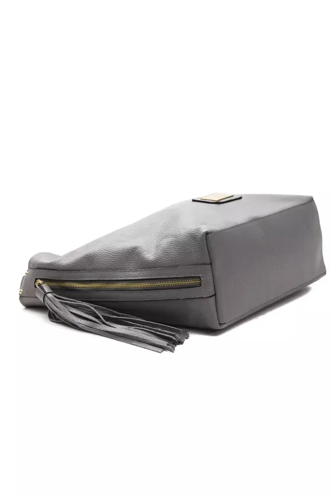 Chic Gray Leather Shoulder Bag sold by Louxly product image thumbnail 4