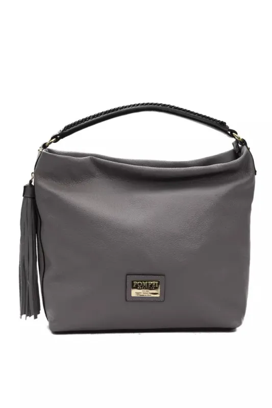 Chic Gray Leather Shoulder Bag sold by Louxly
