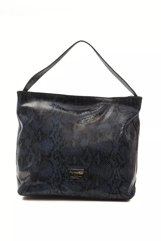 Elegant Blue Python Print Leather Shoulder Bag sold by Louxly