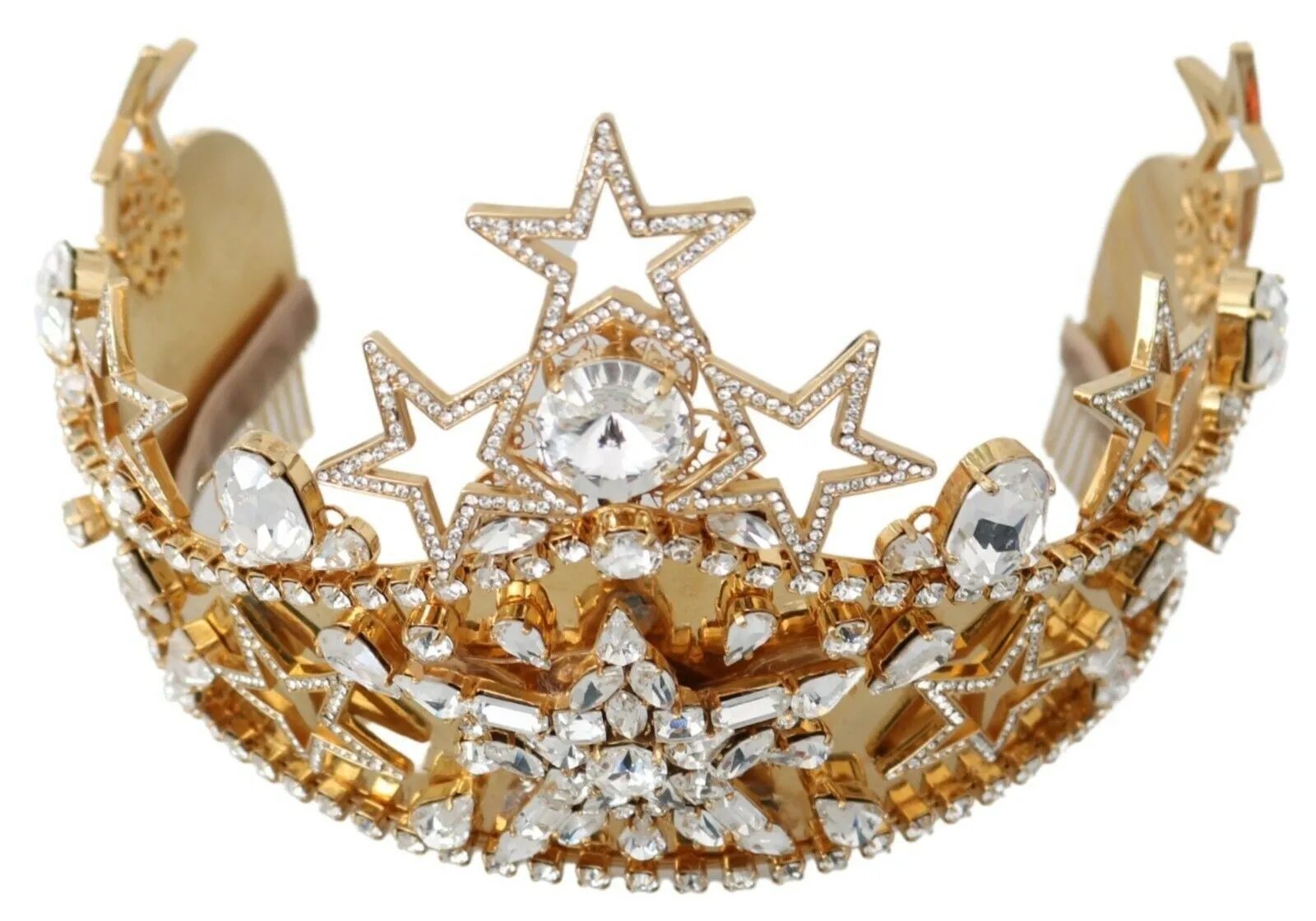 Regal Crystal Diadem Gold Tiara sold by Louxly product image thumbnail 4