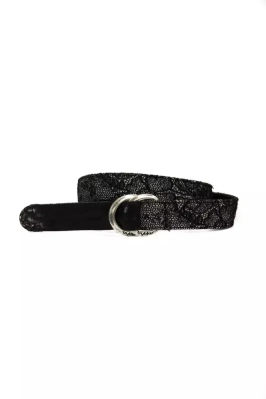 Elegant Black Textured Weave Leather Belt sold by Louxly