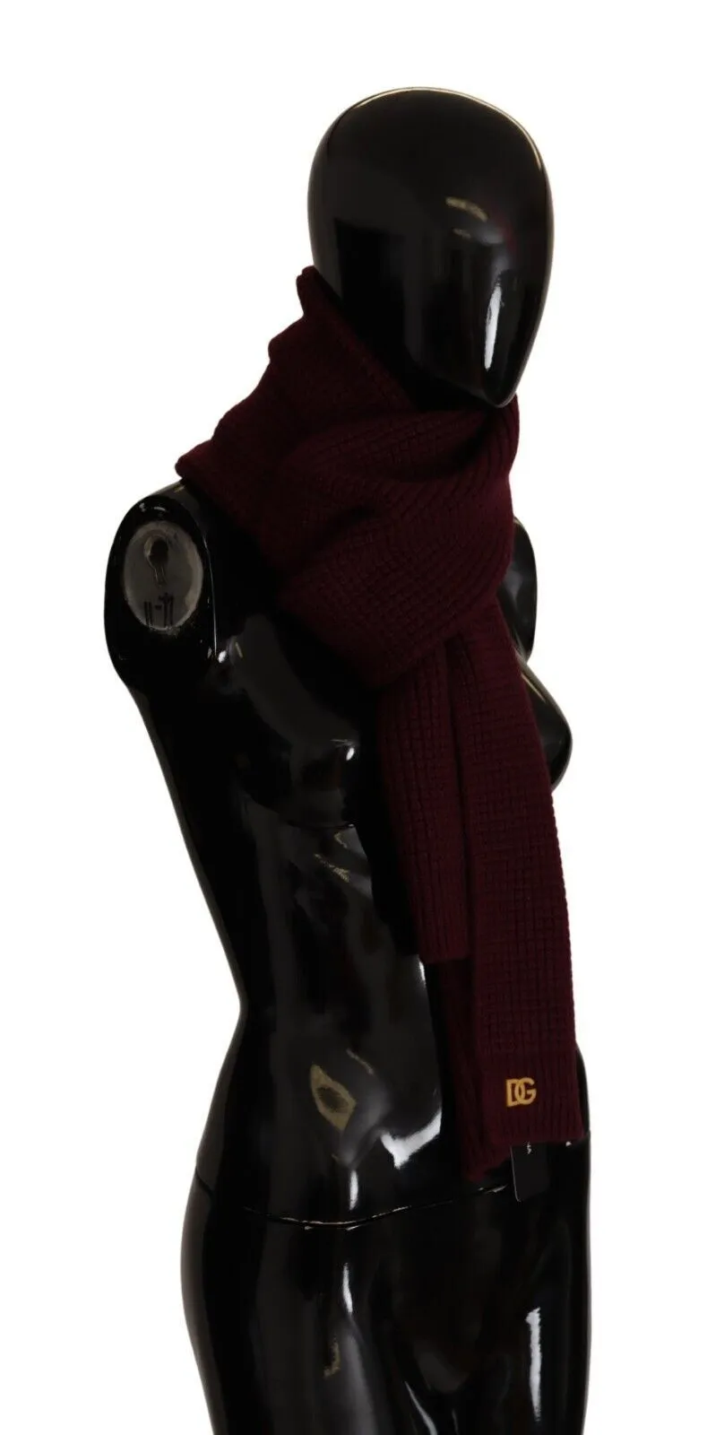 Elegant Cashmere Knit Scarf in Dark Red sold by Louxly product image thumbnail 2