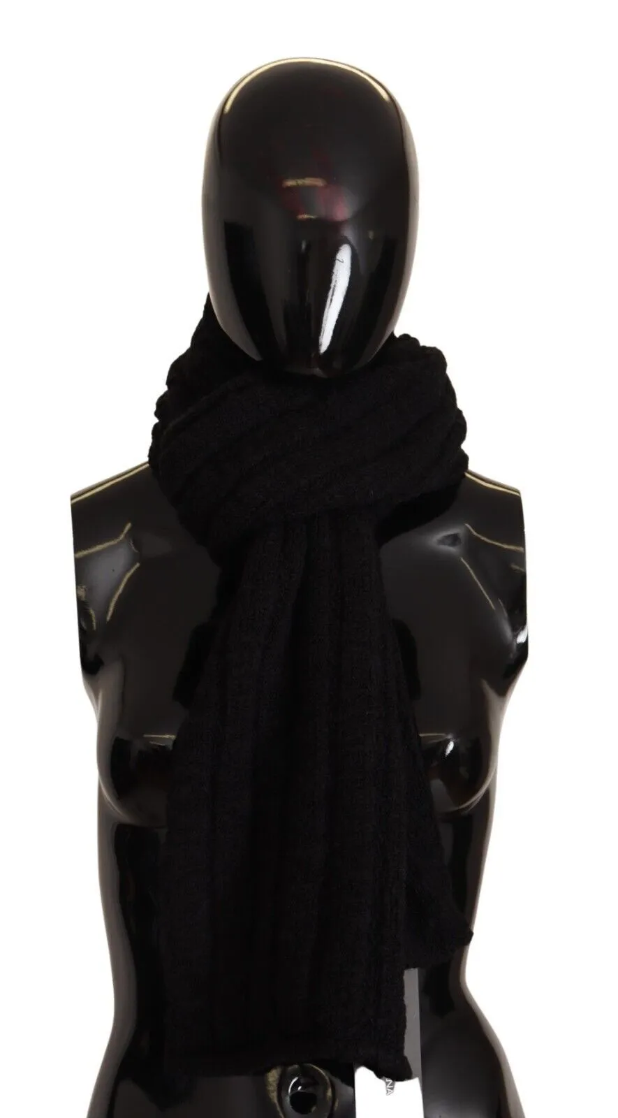 Elegance Unleashed Black Wool Scarf sold by Louxly product image thumbnail 5