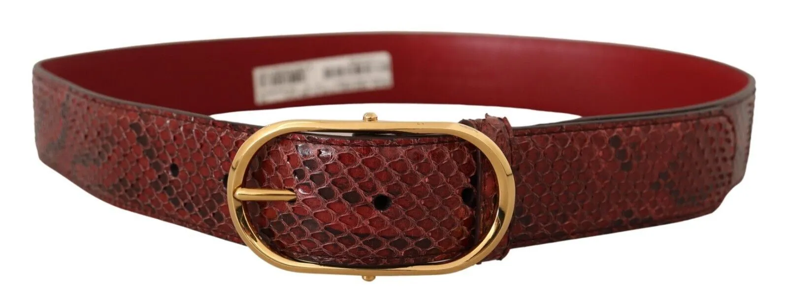 Elegant Red Snakeskin Leather Belt sold by Louxly