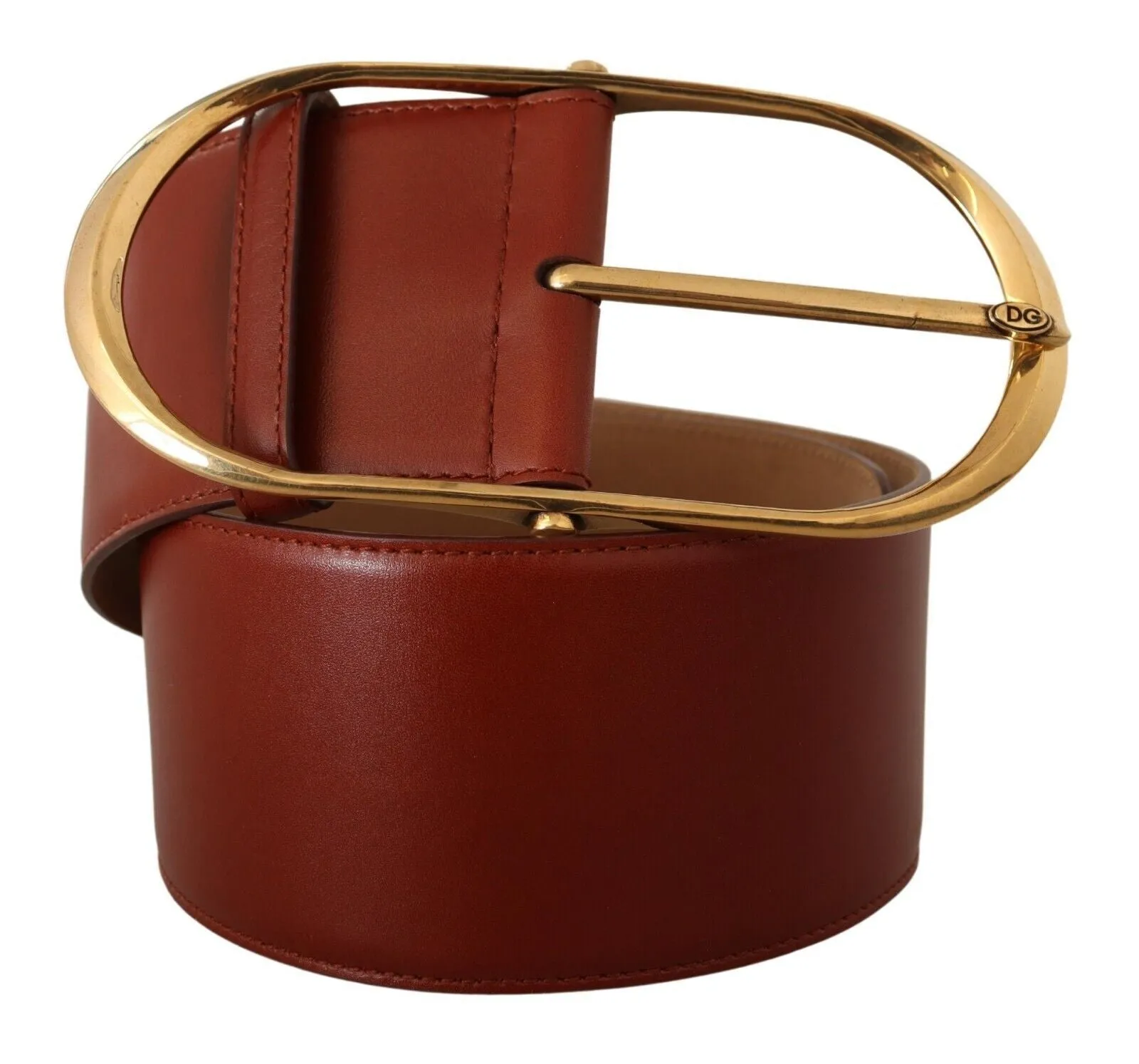 Elegant Maroon Leather Belt with Gold Accents sold by Louxly product image thumbnail 2