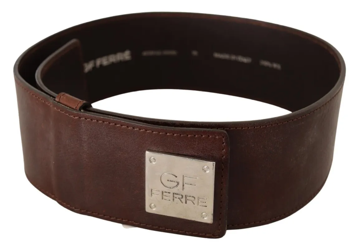 Elegant Genuine Leather Fashion Belt - Chic Brown sold by Louxly