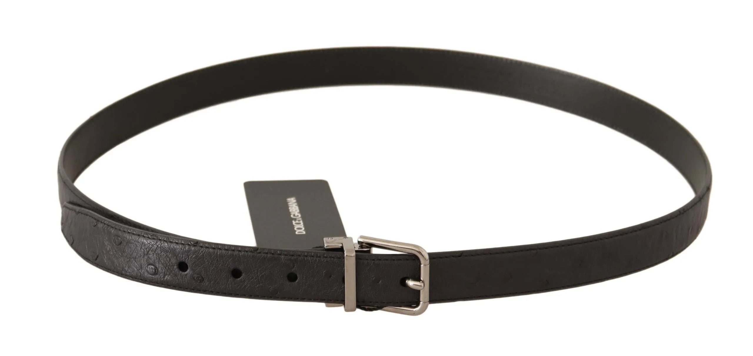 Elegant Black Leather Belt with Silver Buckle sold by Louxly product image thumbnail 3