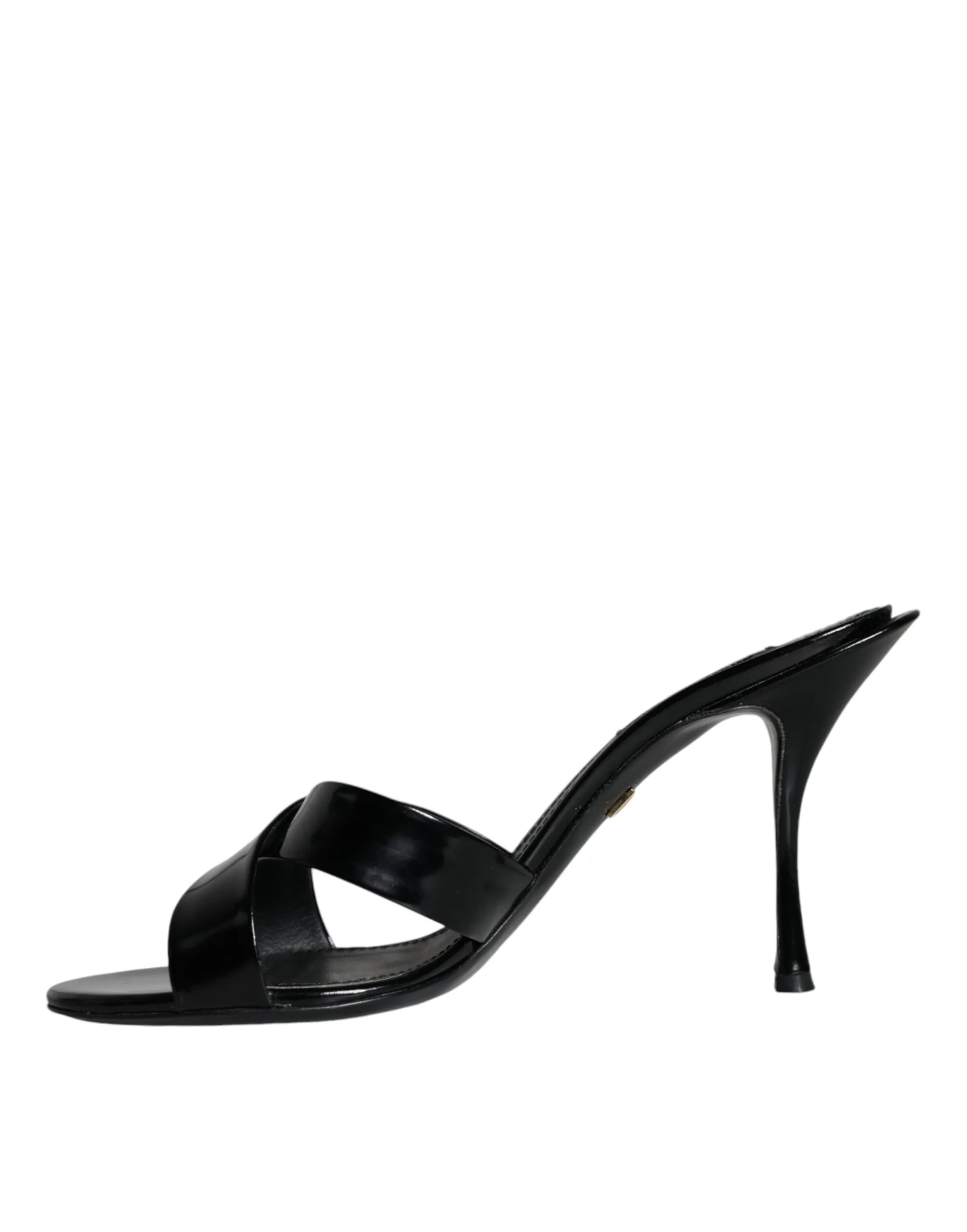 Black Leather Slides Keira Sandals Shoes sold by Louxly product image thumbnail 5