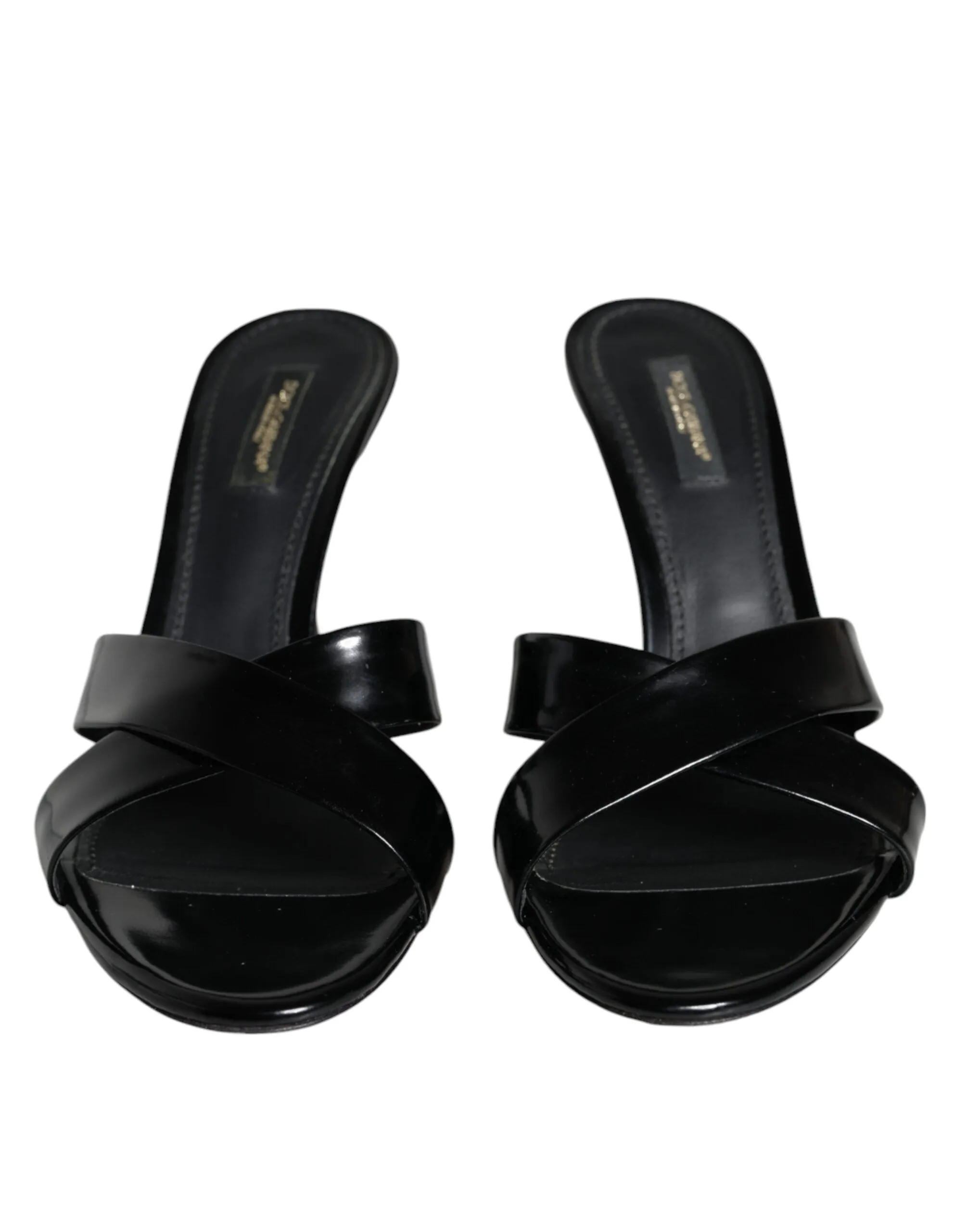 Black Leather Slides Keira Sandals Shoes sold by Louxly product image thumbnail 3