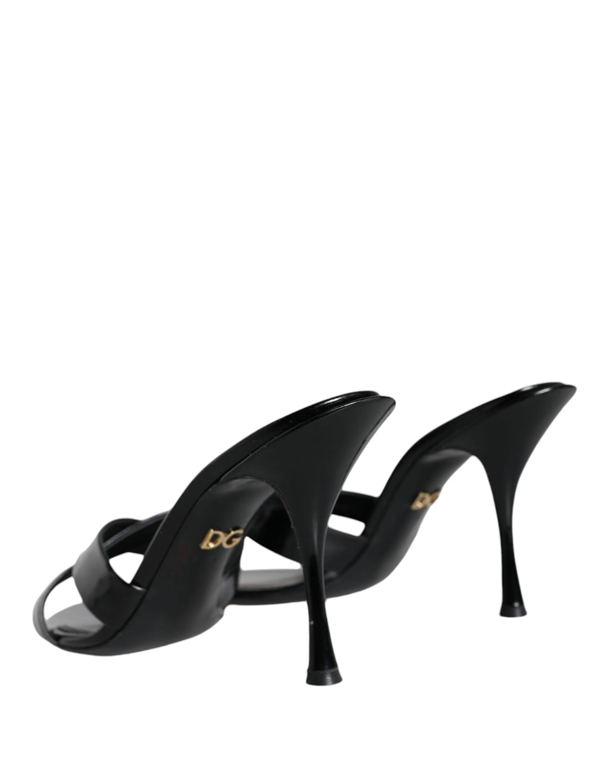 Black Leather Slides Keira Sandals Shoes sold by Louxly product image thumbnail 4