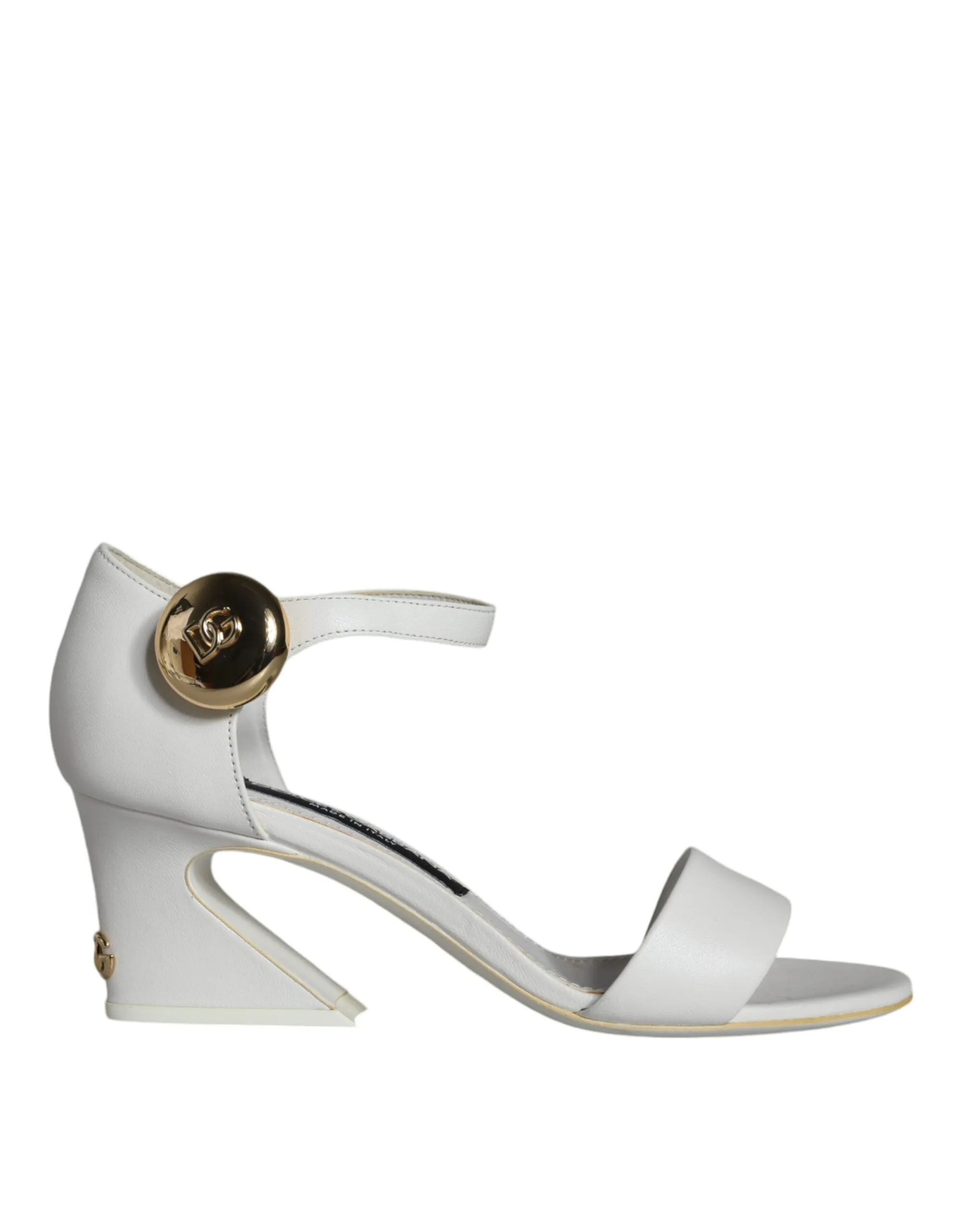 White Leather Heels Keira Sandals Shoes sold by Louxly