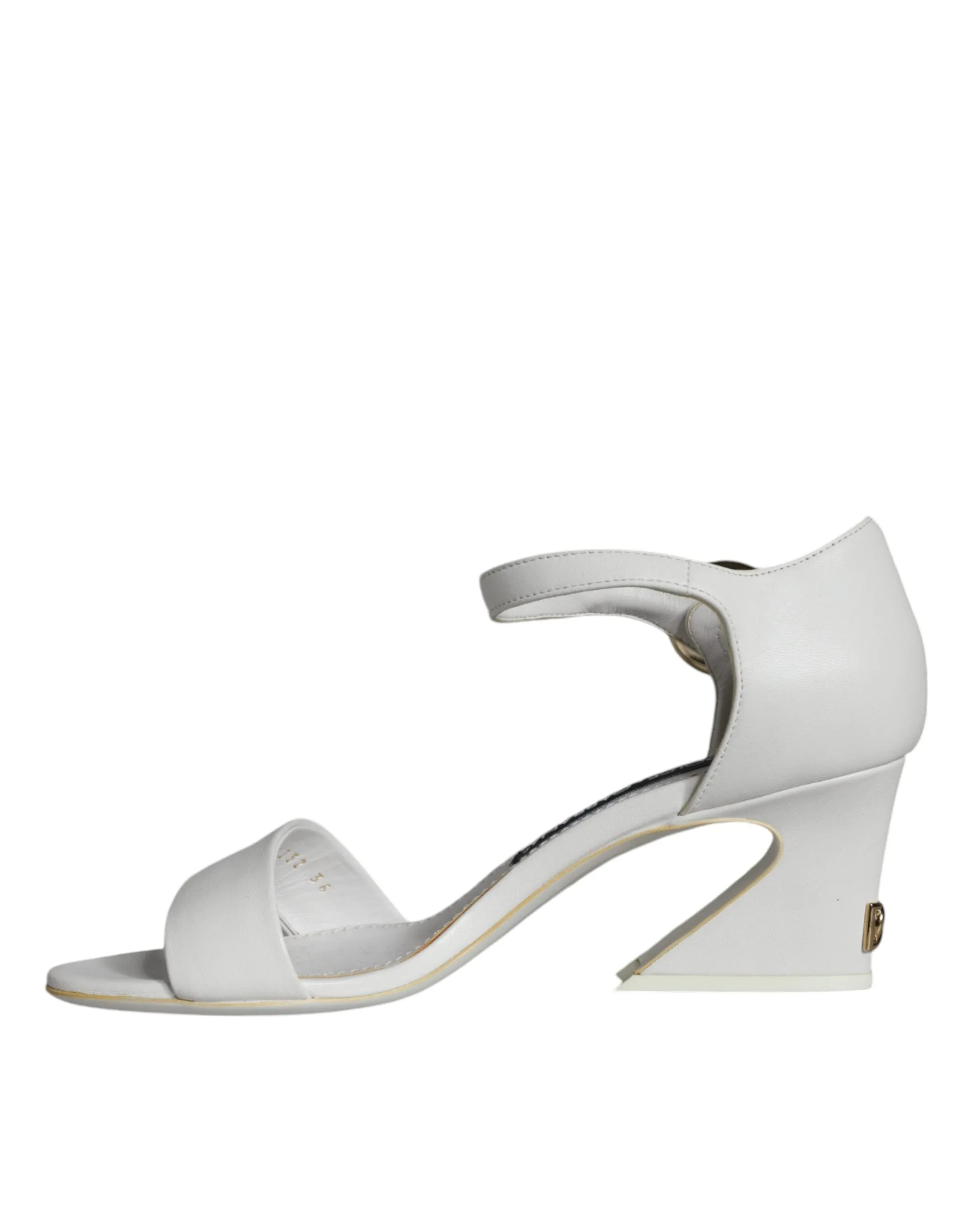 White Leather Heels Keira Sandals Shoes sold by Louxly product image thumbnail 5