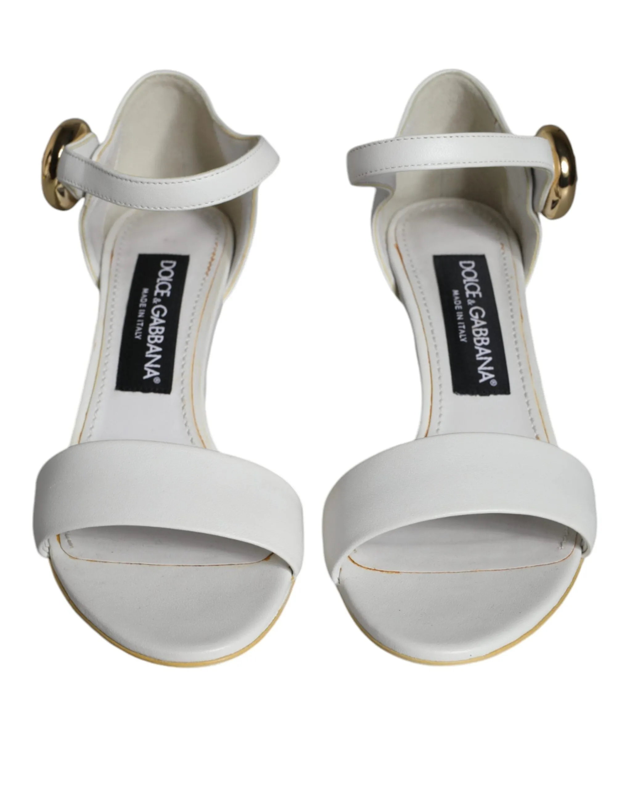 White Leather Heels Keira Sandals Shoes sold by Louxly product image thumbnail 2