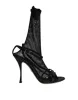 Black Mesh Stiletto Heels Sandals Shoes sold by Louxly