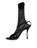 Black Mesh Stiletto Heels Sandals Shoes sold by Louxly