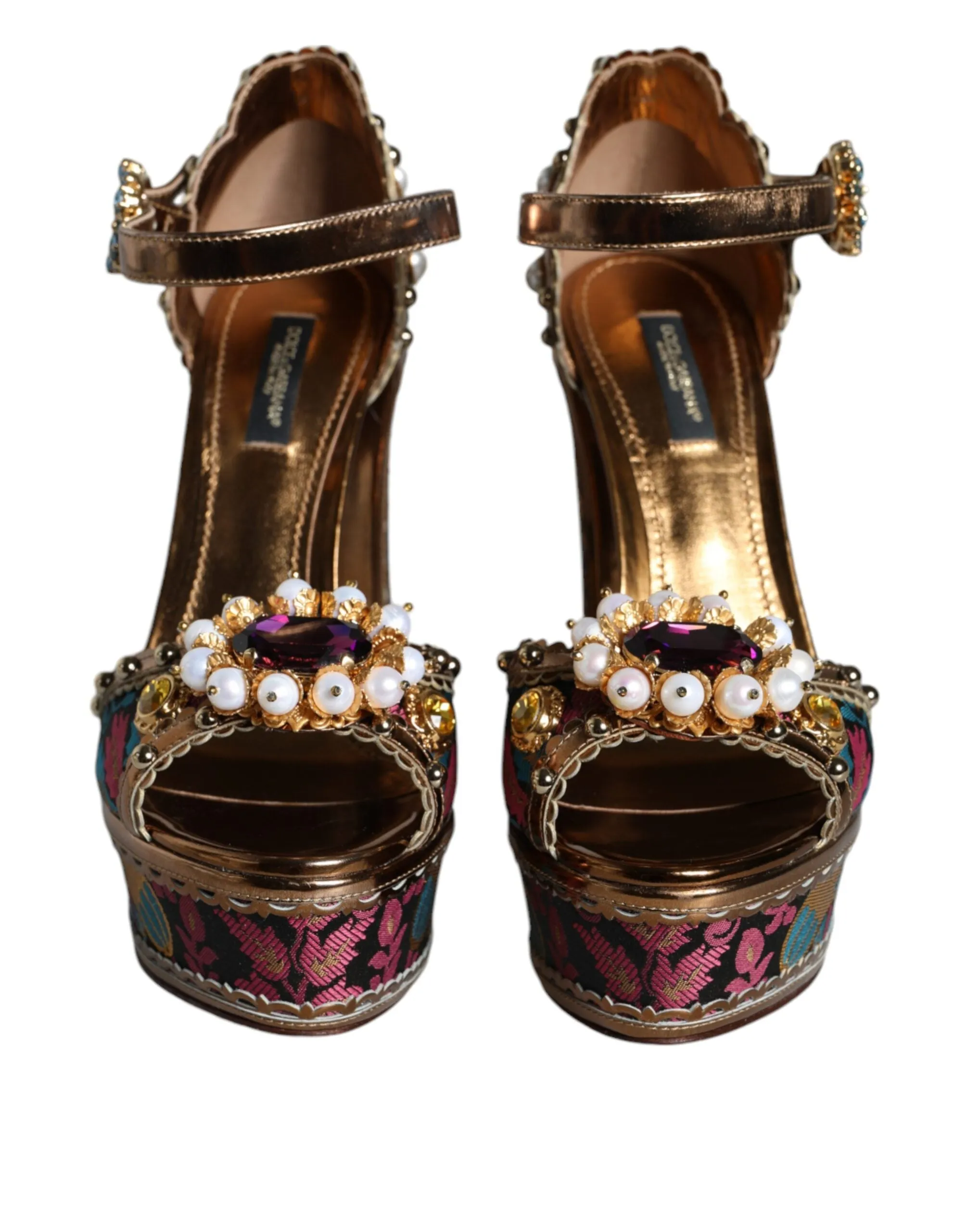 Fuchsia Jacquard Embellished Keira Sandals Shoes sold by Louxly product image thumbnail 2