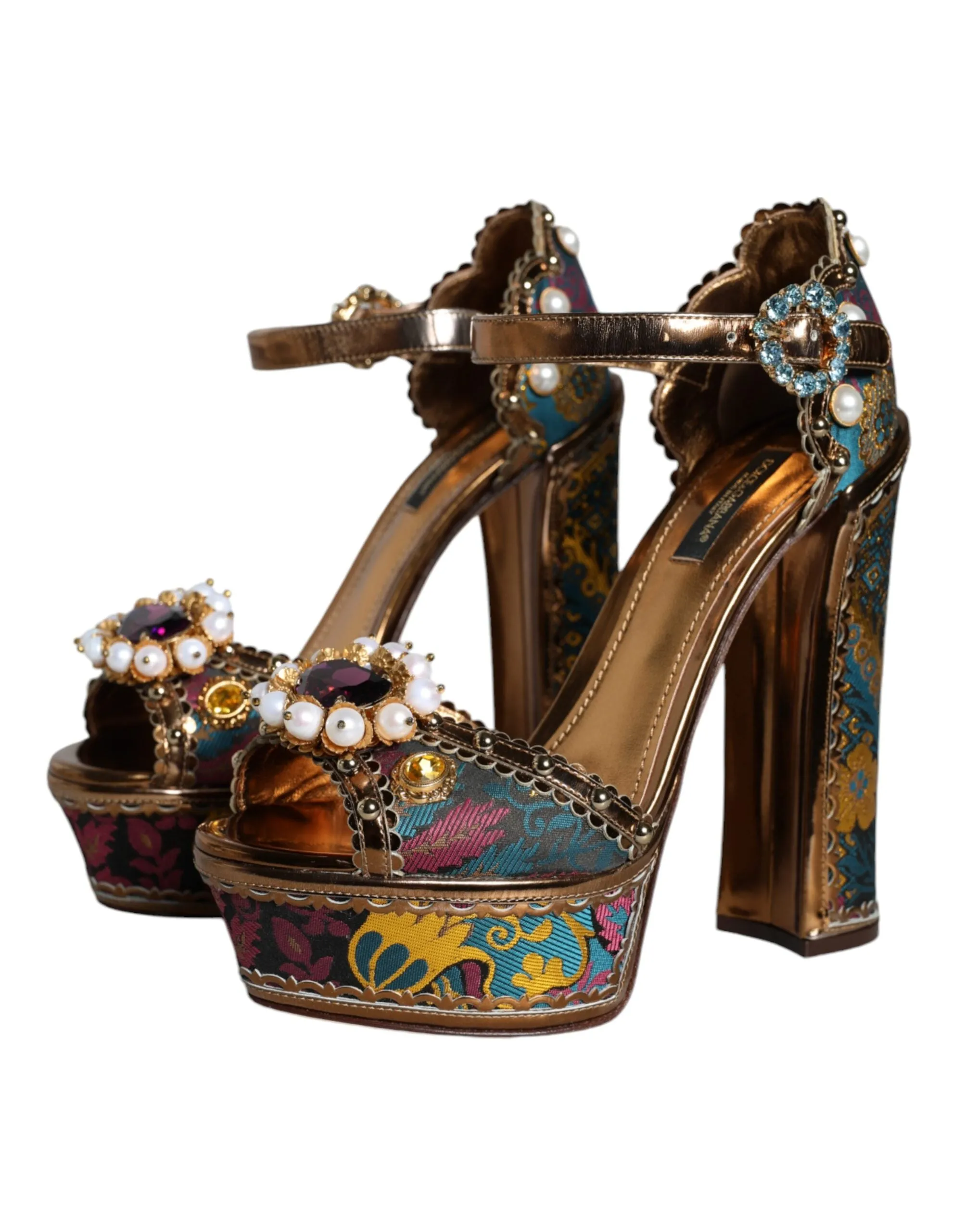 Fuchsia Jacquard Embellished Keira Sandals Shoes sold by Louxly product image thumbnail 3