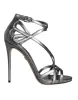 Silver Keira Leather Heels Sandals Shoes sold by Louxly