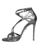 Silver Keira Leather Heels Sandals Shoes sold by Louxly