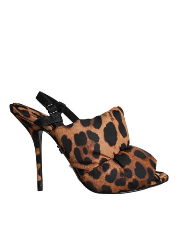 Brown Leopard Keira Slingback Sandals Shoes sold by Louxly