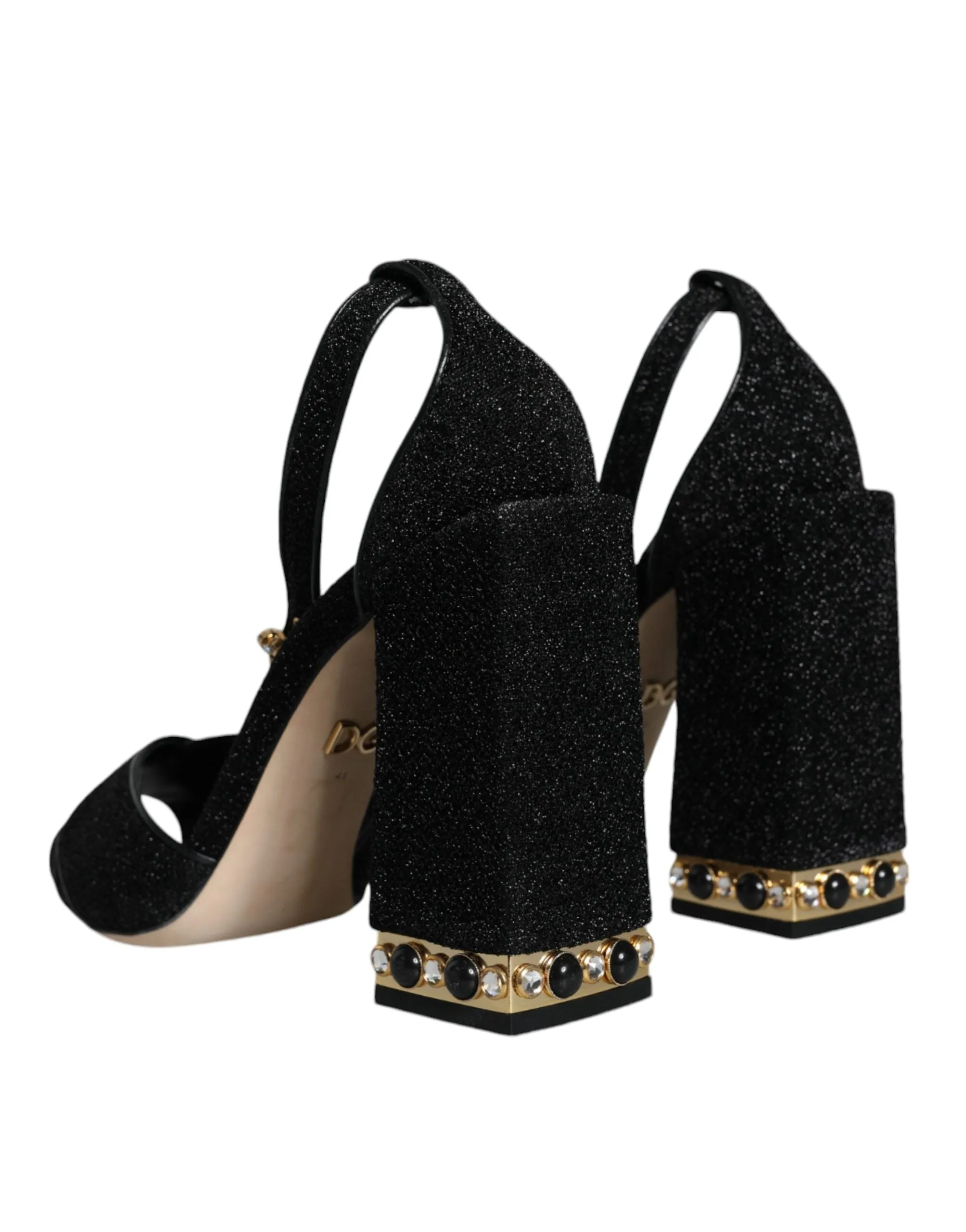 Black Crystal Ankle Strap Sandals Shoes sold by Louxly product image thumbnail 4