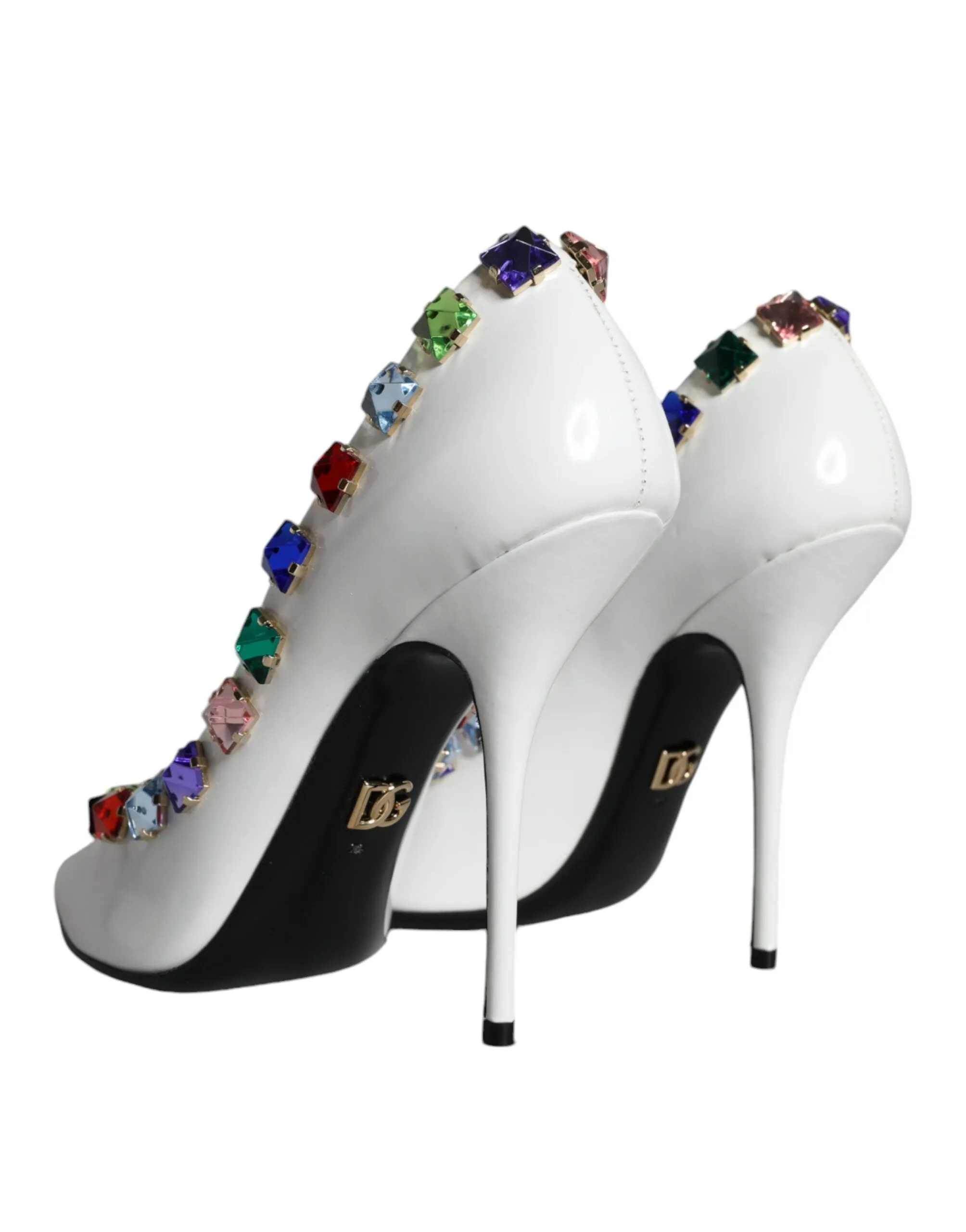 White Crystals Leather High Heels Pumps Shoes sold by Louxly product image thumbnail 4